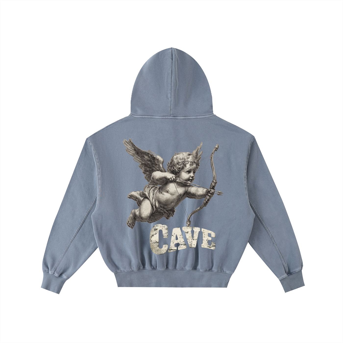 Frayed Enzyme Washed Fleece Hoodie
