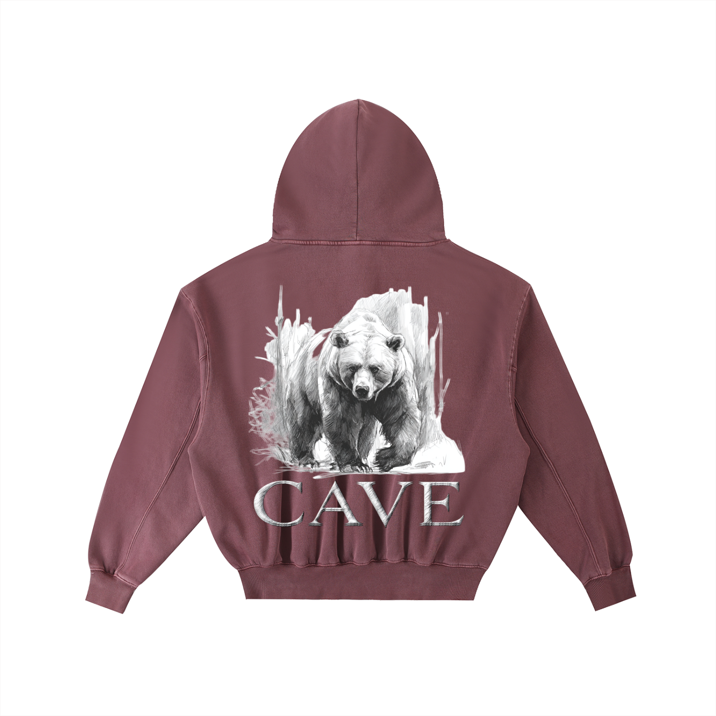 Frayed Enzyme Washed Fleece Hoodie