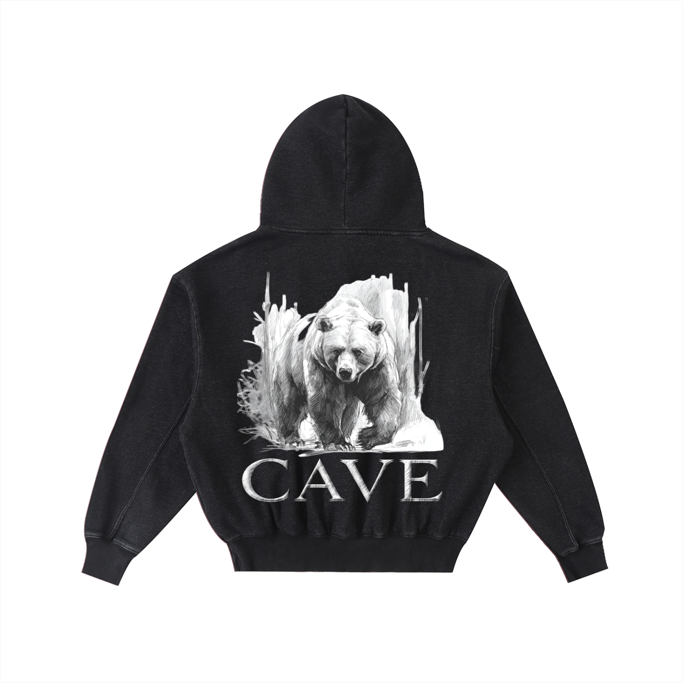 Frayed Enzyme Washed Fleece Hoodie