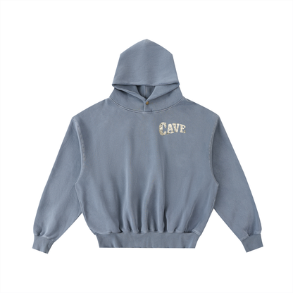 Frayed Enzyme Washed Fleece Hoodie