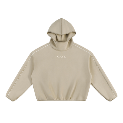 CAVE Sculpted Funnel-Neck Hoodie - KHAKI