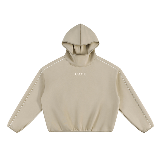 CAVE Sculpted Funnel-Neck Hoodie - KHAKI