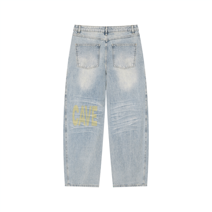 Men’s Enzyme Wash Wide Leg Jeans