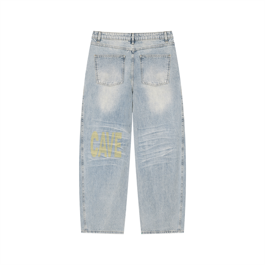 Men’s Enzyme Wash Wide Leg Jeans