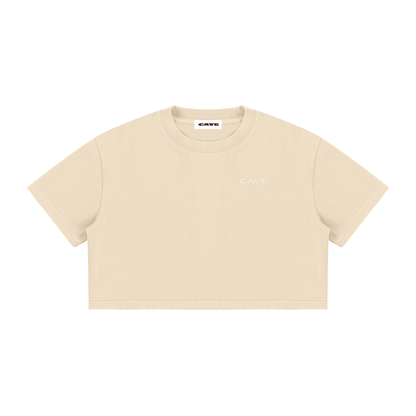 Women's Mineral Wash Cotton Crop T-Shirt