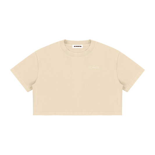 Women's Mineral Wash Cotton Crop T-Shirt
