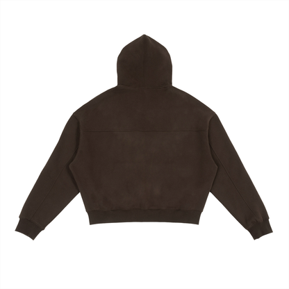 Fleece Zip-Up Boxy Hoodie