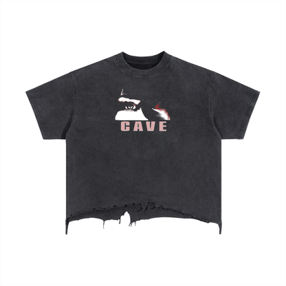 Vintage Wash Boxy Distressed Hem T-Shirt
