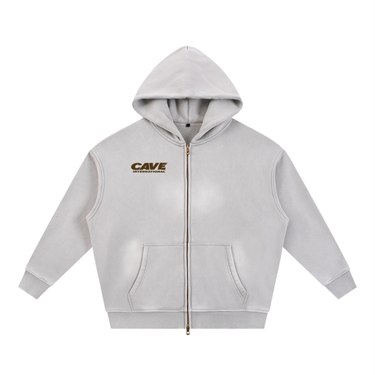 Two-way Zipper Hoodie - LIGHT GRAY