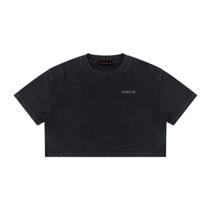 Women's Mineral Wash Cotton Crop T-Shirt