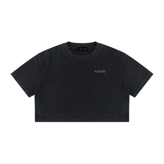 Women's Mineral Wash Cotton Crop T-Shirt