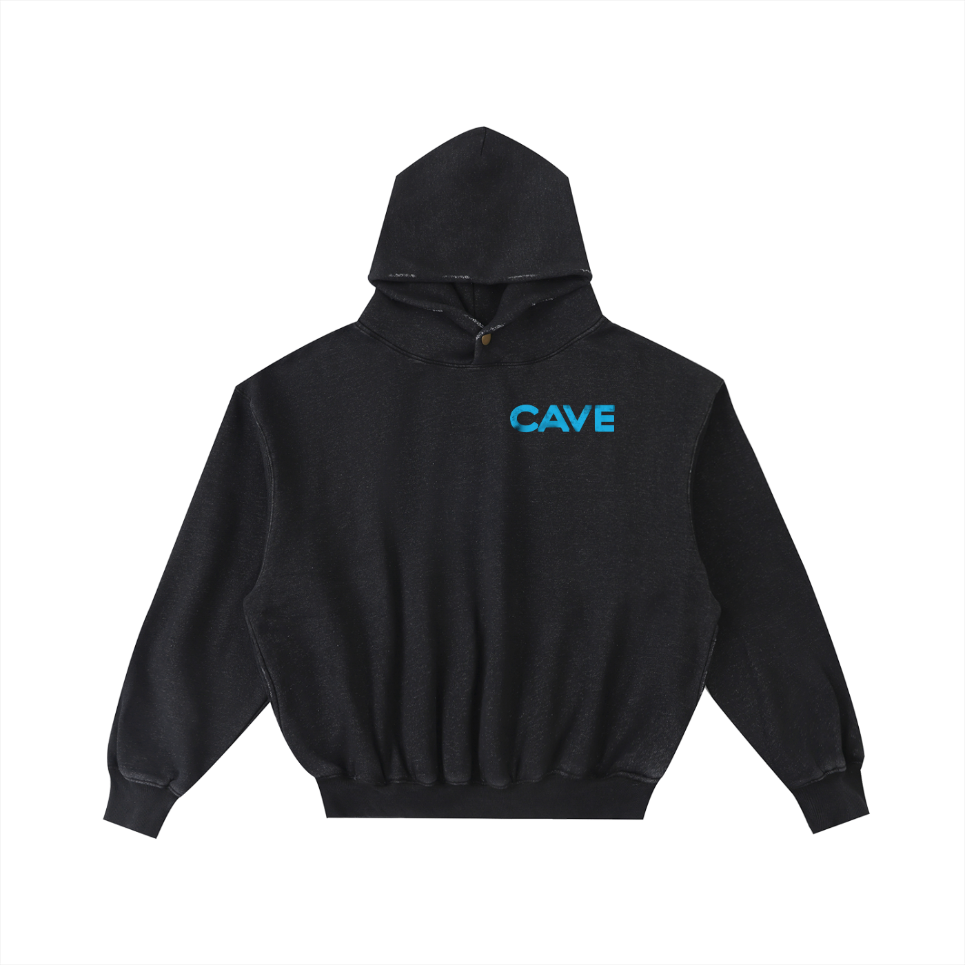 Frayed Enzyme Washed Fleece Hoodie
