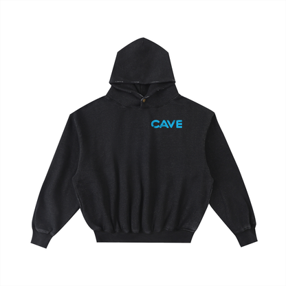 Frayed Enzyme Washed Fleece Hoodie