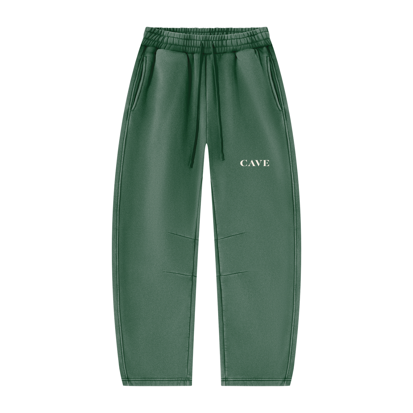 Barrel Leg Fleece Sweatpants - GREEN