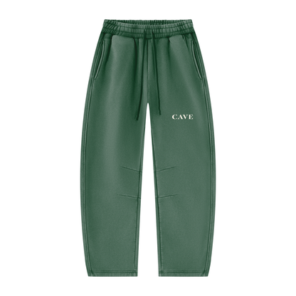Barrel Leg Fleece Sweatpants - GREEN